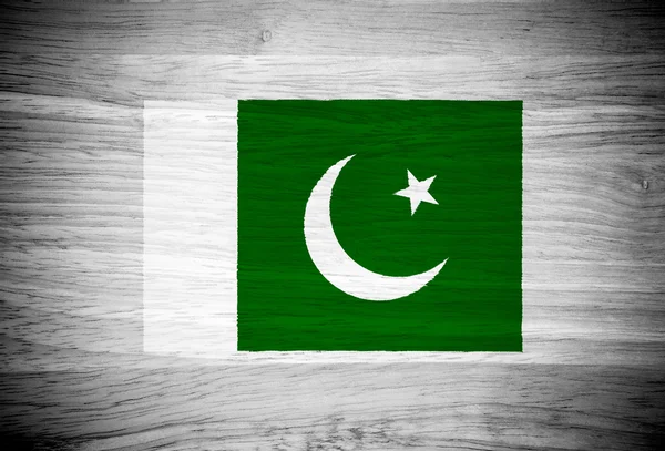 Drapeau Pakistan sur texture bois — Photo