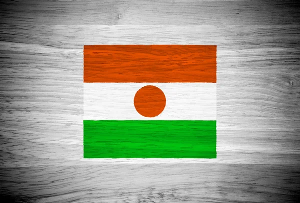Vlajka Nigeru na texturu dřeva — Stock fotografie