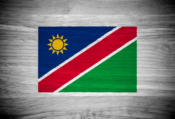 Vlag van Namibië op houtstructuur — Stockfoto