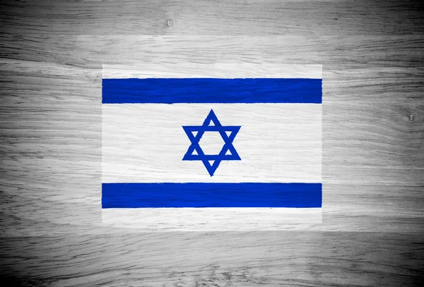 Bandera de Israel sobre textura de madera — Foto de Stock