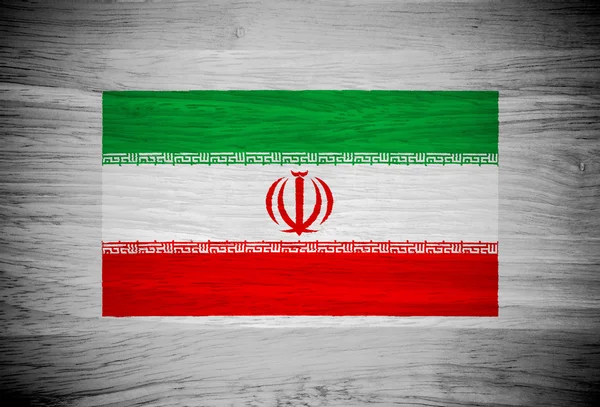 Iran flag on wood texture — Stock Photo, Image