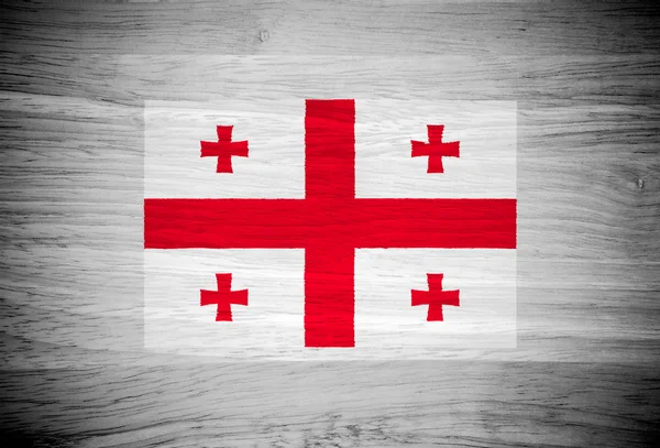 Georgia flag on wood texture — Stock Photo, Image