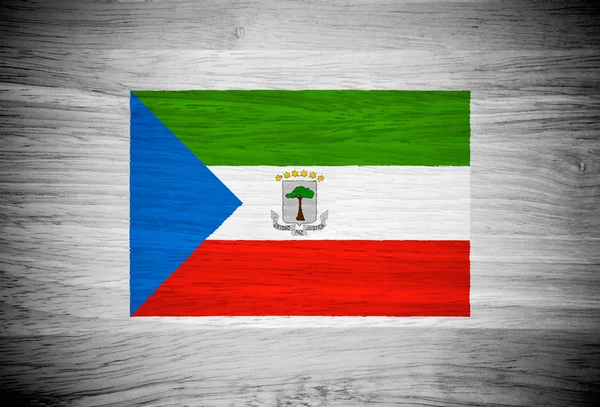 Vlajka Rovníkové Guiney na texturu dřeva — Stock fotografie