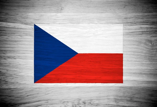 Bandera de República Checa sobre textura de madera — Foto de Stock