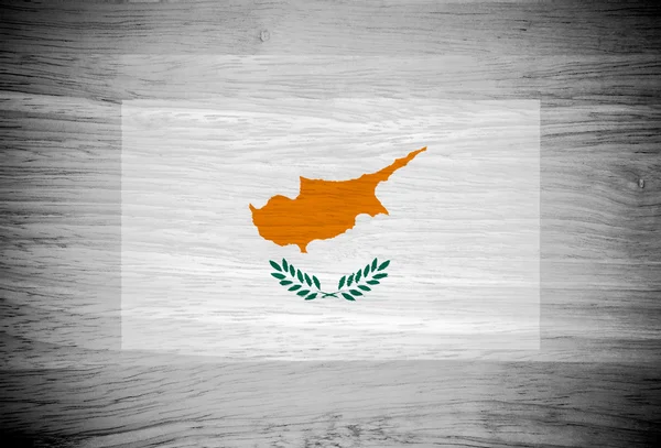 Cyprus flag on wood texture — Stock Photo, Image