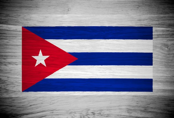 Bandera de Cuba sobre textura de madera — Foto de Stock