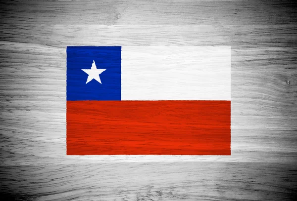 Bandera de Chile sobre textura de madera — Foto de Stock