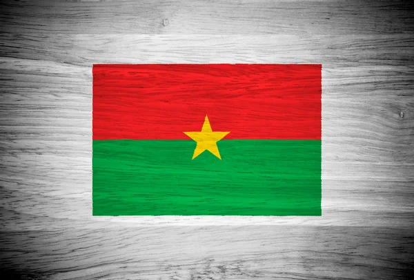 Drapeau Burkina Faso sur la texture du bois — Photo