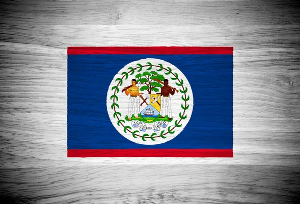 Belize flagga på trä textur — Stockfoto