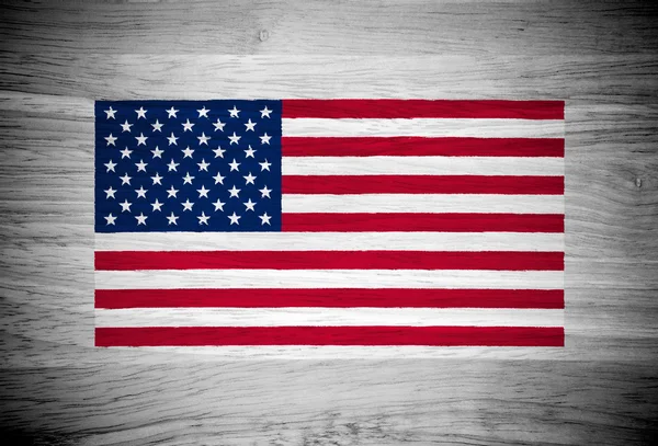 USA flag on wood texture — Stock Photo, Image