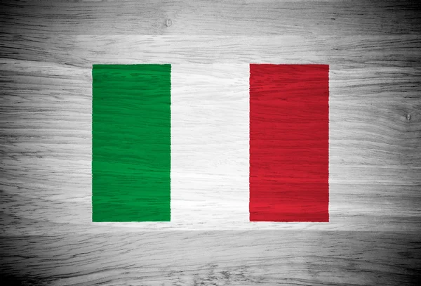 Italy flag on wood texture — Stock Photo, Image