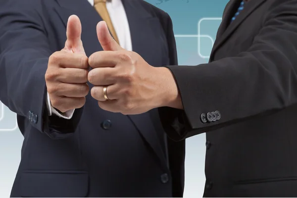 Businessmen with thumb up — Stock Photo, Image