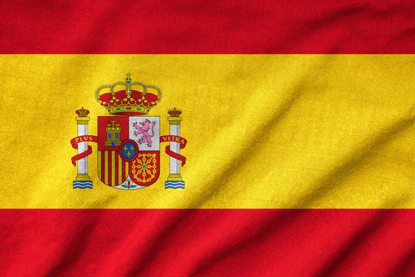 Gekräuselte spanische Flagge — Stockfoto