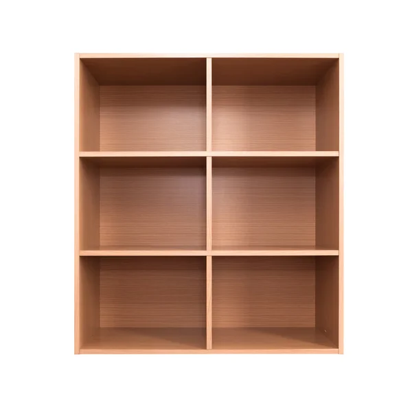 Empty wooden cabinet isolated on white background — Stock Photo, Image