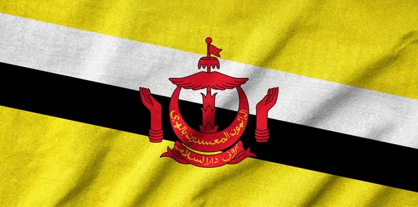 Bandeira de Brunei com babados — Fotografia de Stock