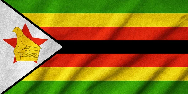 Ruffled Zimbabwe Flag — Stock Photo, Image
