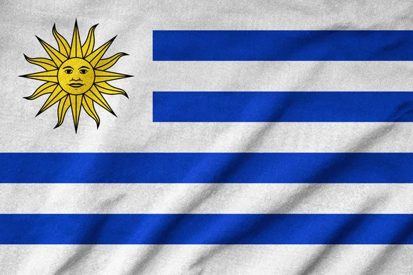 皱乌拉圭国旗 — 图库照片