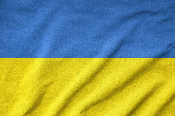 Gekräuselte ukrainische Flagge — Stockfoto