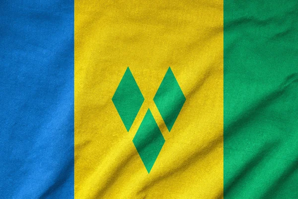 Fırfır yakalı saint vincent ve Grenadinler bayrağı — Stok fotoğraf