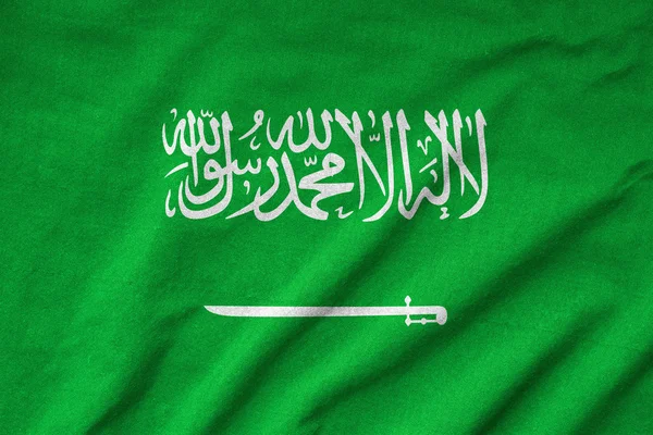 Ruffled Saudi Arabia Flag — Stock Photo, Image