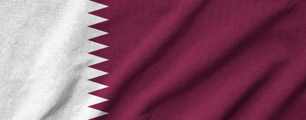 Ruffled Qatar Flag — Stock Photo, Image