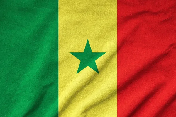 Ruffled Senegal Flag — Stock Photo, Image