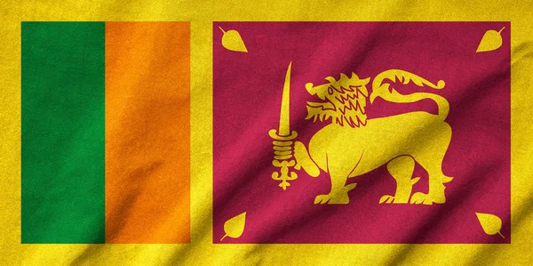 Ruffled Sri Lanka Flag — Stock Photo, Image