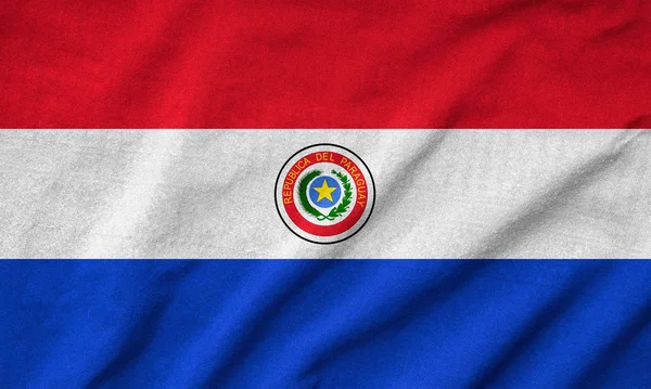 Bandeira do Paraguai com babados — Fotografia de Stock