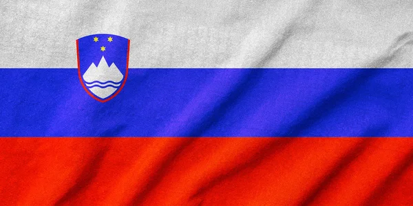Potargane flaga Słowenii — Zdjęcie stockowe