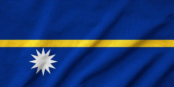 Bandera de Nauru con volantes — Foto de Stock