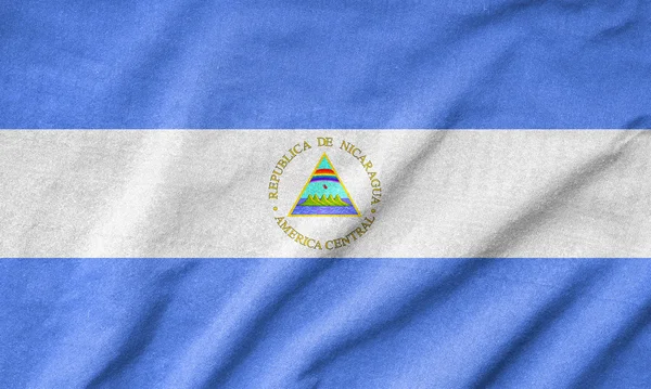 Bandiera del Nicaragua increspata — Foto Stock