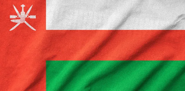 Ruffled Oman Flag — Zdjęcie stockowe