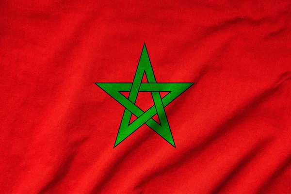 Ruffled Morocco Flag — Stock Photo, Image