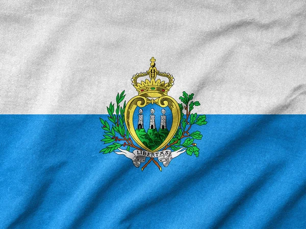 Ruffled San Marino Bandeira — Fotografia de Stock