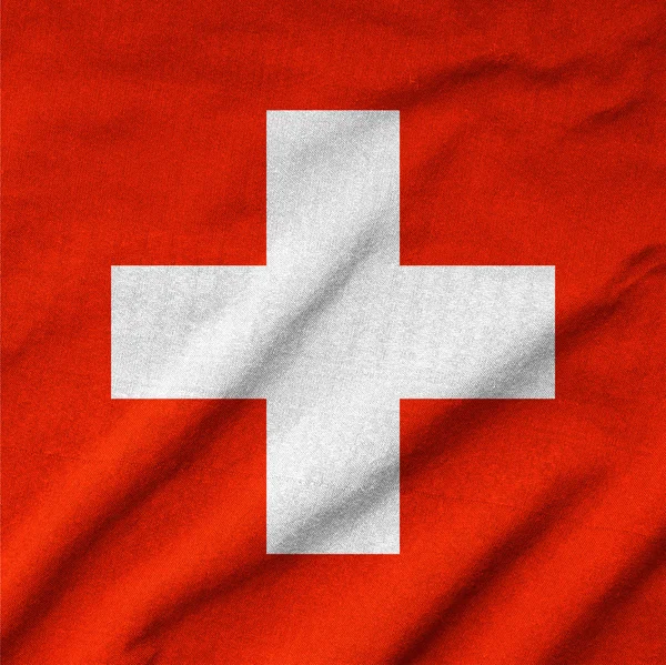 Gegolfde Zwitserland vlag — Stockfoto