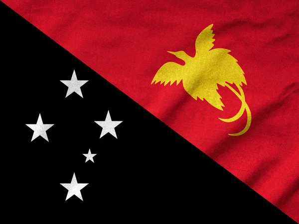 Ruffled Papua New Guinea Flag — Stock Photo, Image