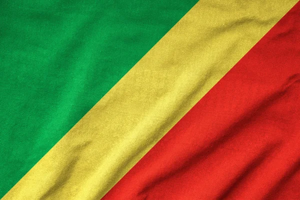 Ruffled Republic of the Congo Flag — Stock Photo, Image