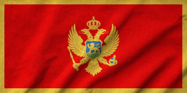 Ruffled Montenegro Flag — Stock Photo, Image