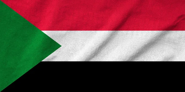 Gekräuselte Sudan-Flagge — Stockfoto