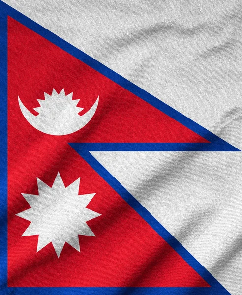 皱尼泊尔国旗 — 图库照片