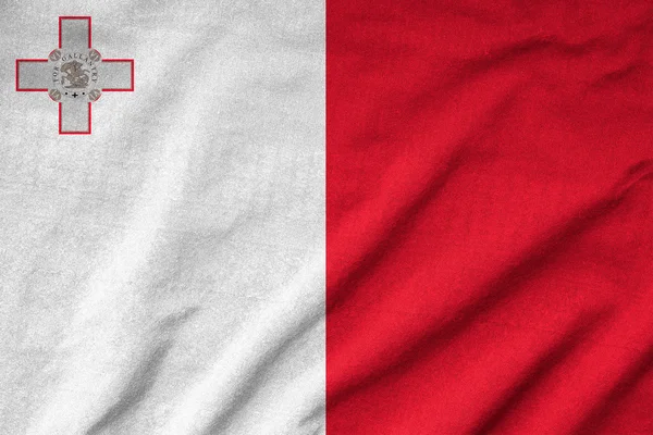 Ruffled Malta Flag — Stock Photo, Image