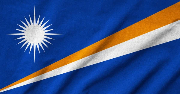 Gekräuselte Flagge der Marshallinseln — Stockfoto