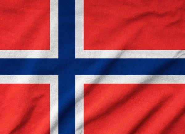 Gekräuselte Norwegen-Fahne — Stockfoto