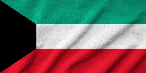 Gekräuselte Kuwait-Flagge — Stockfoto