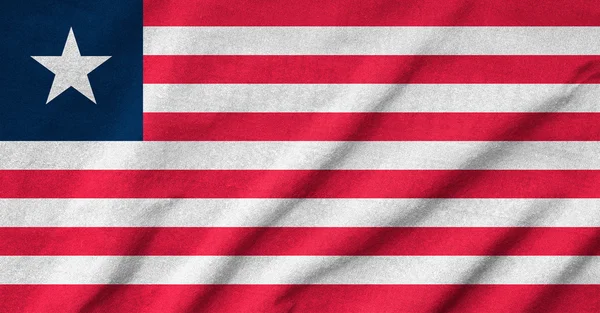 Bandeira da Libéria com babados — Fotografia de Stock