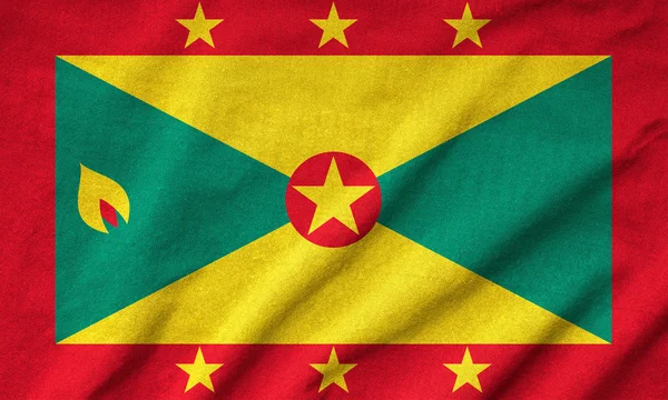 Ruffled Grenada Bandeira — Fotografia de Stock