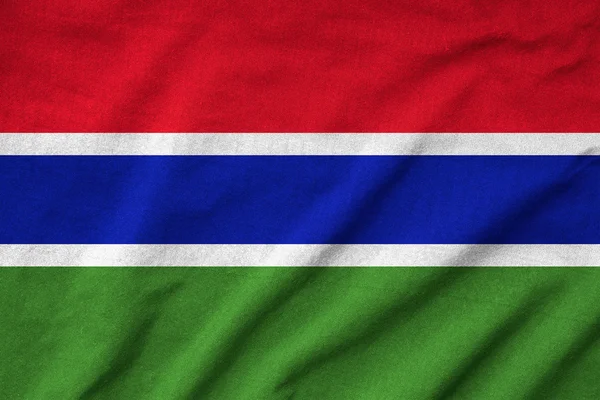 Ruffled Gambia Flag — Stock Photo, Image