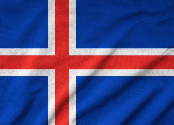 Gegolfde IJsland vlag — Stockfoto