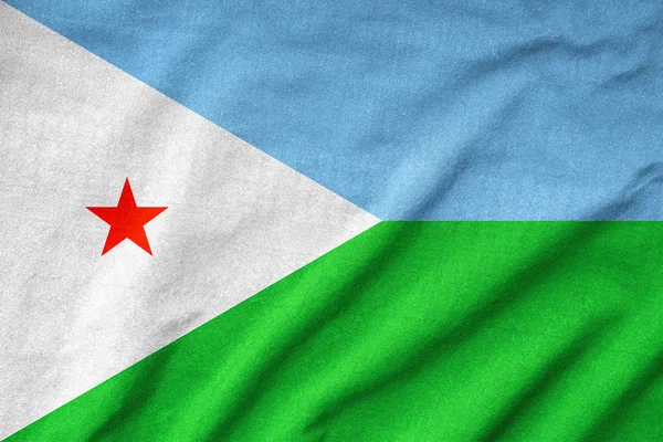 Forpjusket Djiboutiflag - Stock-foto