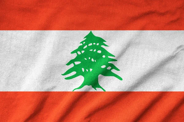 Ruggig Libanons flagga — Stockfoto